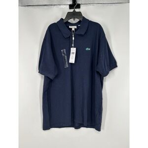 Lacoste Short Sleeve Polo Shirt Paint Splatter Polka Dot Classic Fit Size 6 XL